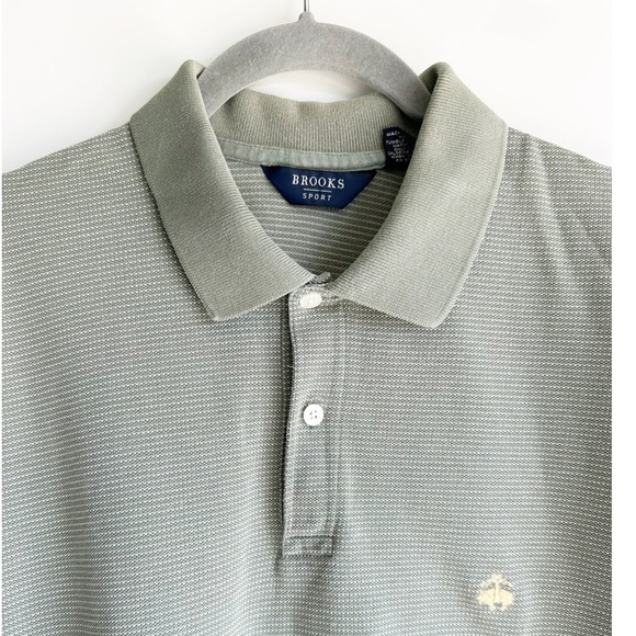 Brooks Bothers Sport Polo Sage Green Size Large 2 Buttons Short Sleeve Cotton - Picture 4 of 6